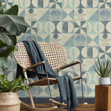 160291WR geometric peel and stick wallpaper entryway from Surface Style