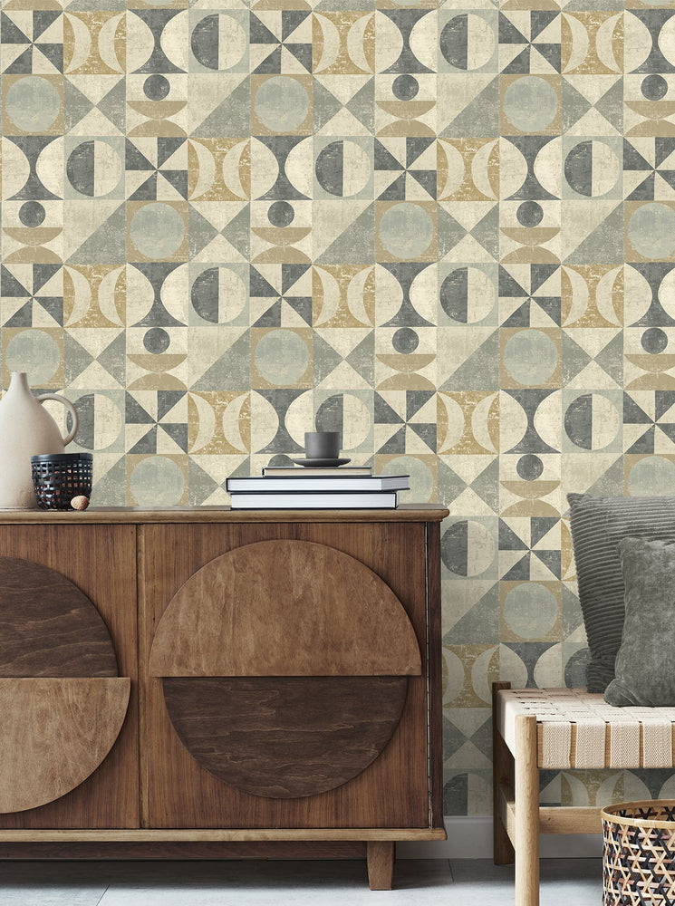 160292WR geometric peel and stick wallpaper decor from Surface Style