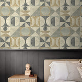 160292WR geometric peel and stick wallpaper bedroom from Surface Style