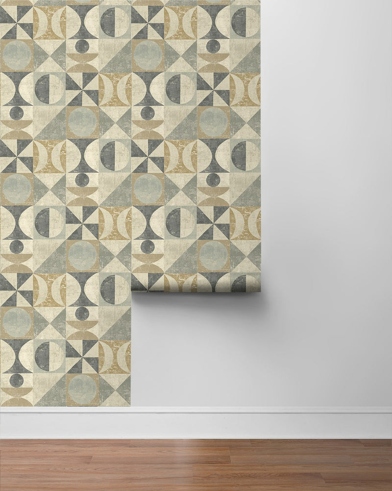 160292WR geometric peel and stick wallpaper roll from Surface Style