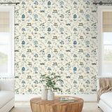 160311WR animal peel and stick wallpaper living room from Surface Style