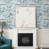 160320WR abstract peel and stick wallpaper living room from Surface Style