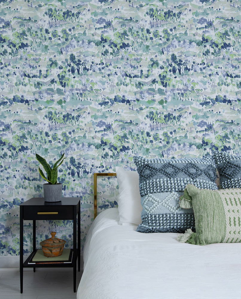 160320WR abstract peel and stick wallpaper bedroom from Surface Style