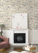 160321WR abstract peel and stick wallpaper living room from Surface Style