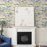 160322WR abstract peel and stick wallpaper living room from Surface Style