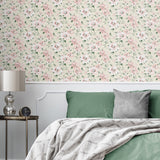 160330WR floral peel and stick wallpaper bedroom from Surface Style