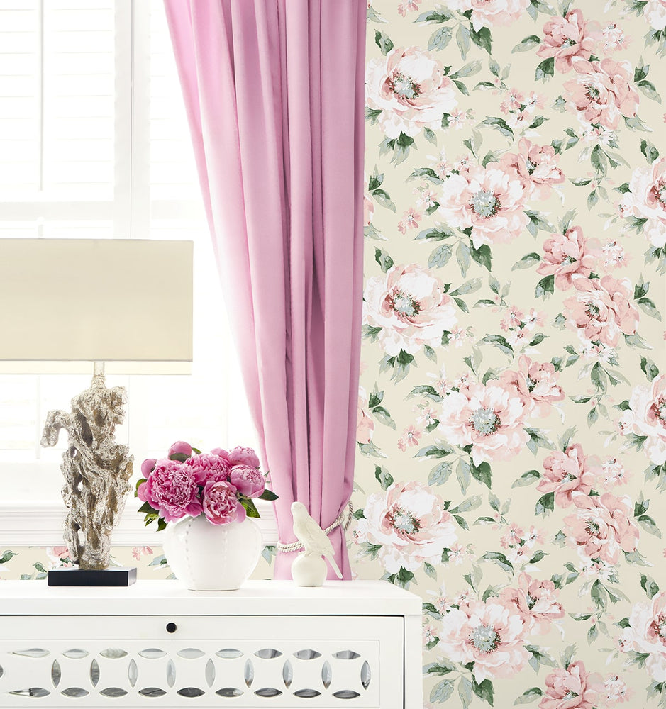 160330WR floral peel and stick wallpaper accent from Surface Style
