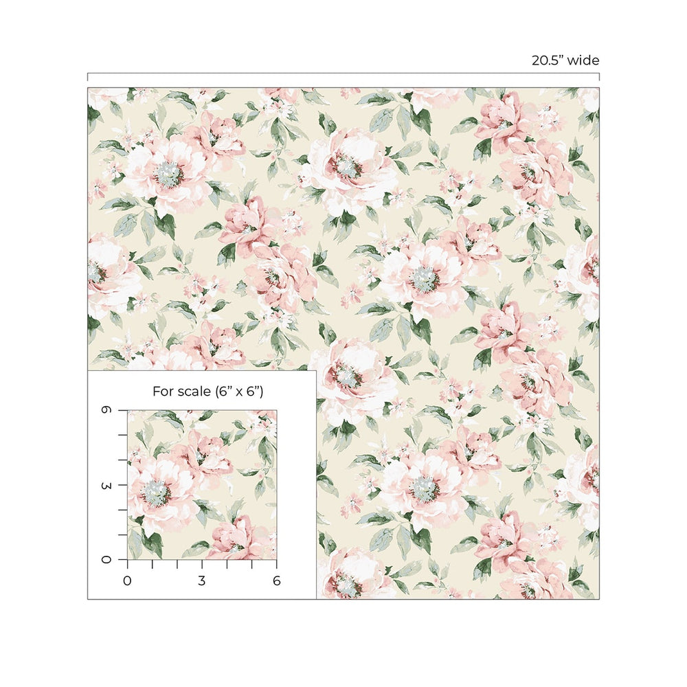 
                  
                    160330WR floral peel and stick wallpaper scale from Surface Style
                  
                