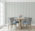 160331WR floral peel and stick wallpaper dining room from Surface Style