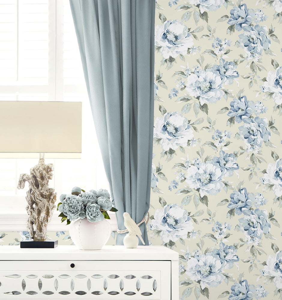 160331WR floral peel and stick wallpaper accent from Surface Style