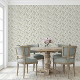 160332WR floral peel and stick wallpaper dining room from Surface Style