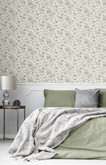 160332WR floral peel and stick wallpaper bedroom from Surface Style