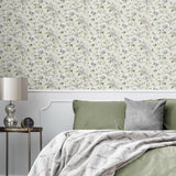 160332WR floral peel and stick wallpaper bedroom from Surface Style
