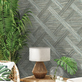 160340WR geometric faux grasscloth peel and stick wallpaper decor from Surface Style
