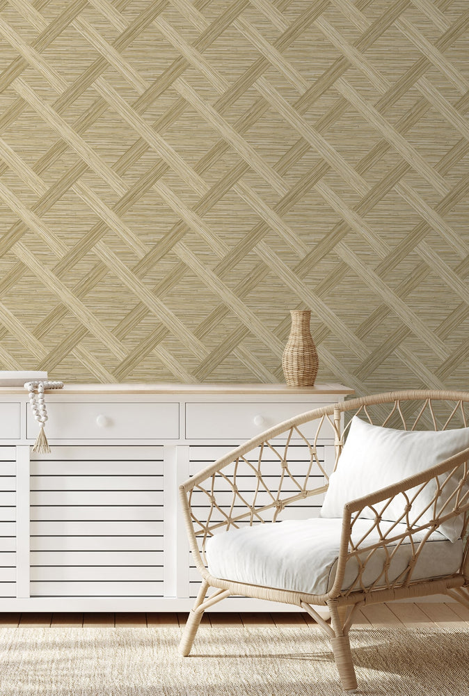 160341WR geometric faux grasscloth peel and stick wallpaper decor from Surface Style