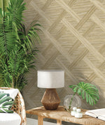 160341WR geometric faux grasscloth peel and stick wallpaper accent from Surface Style
