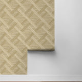160341WR geometric faux grasscloth peel and stick wallpaper roll from Surface Style