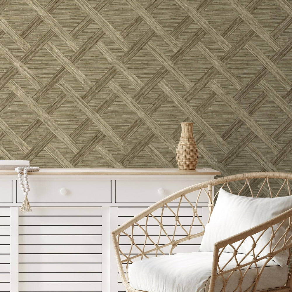 
                  
                    160342WR geometric faux grasscloth peel and stick wallpaper accent from Surface Style
                  
                