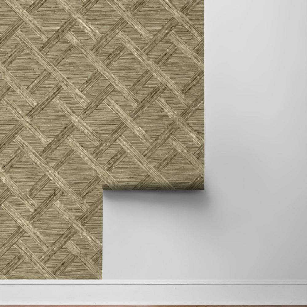 
                  
                    160342WR geometric faux grasscloth peel and stick wallpaper roll from Surface Style
                  
                