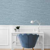 160350WR faux grasscloth peel and stick wallpaper office from Surface Style