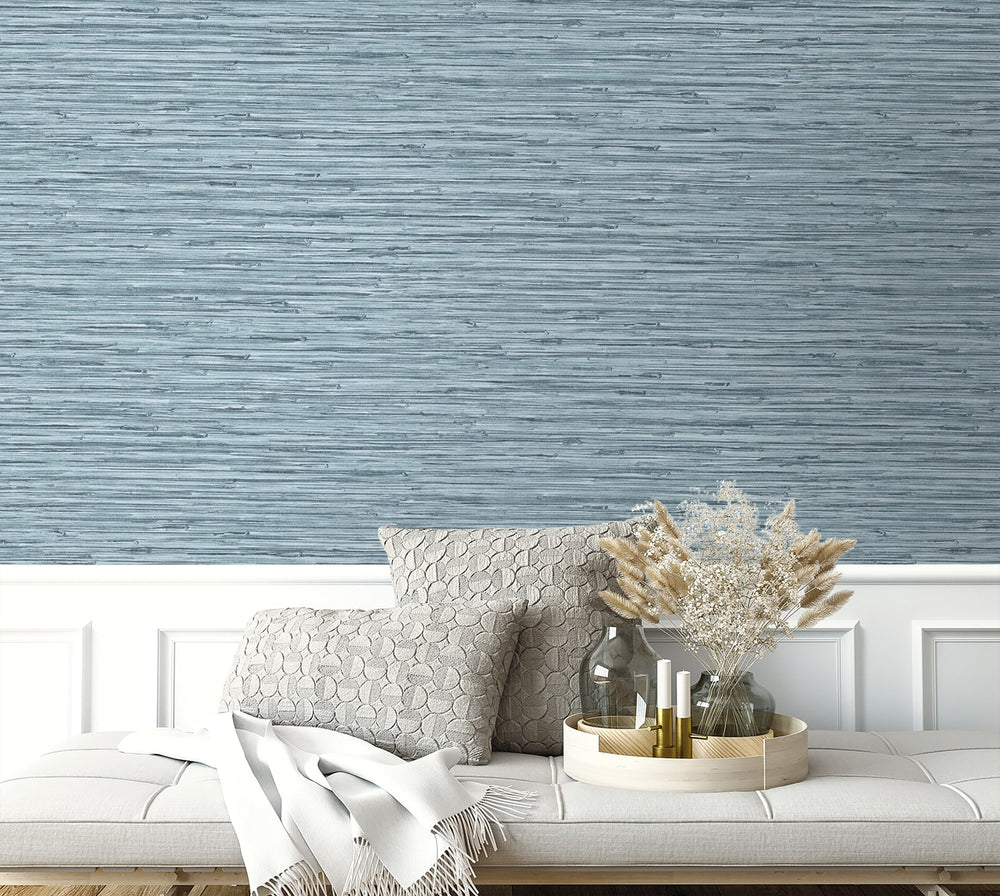 160350WR faux grasscloth peel and stick wallpaper entryway from Surface Style