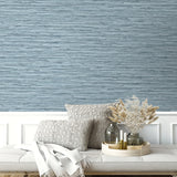 160350WR faux grasscloth peel and stick wallpaper entryway from Surface Style