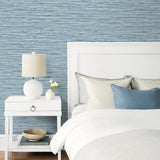 160350WR faux grasscloth peel and stick wallpaper bedroom from Surface Style