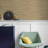 160352WR faux grasscloth peel and stick wallpaper entryway from Surface Style