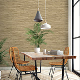 160352WR faux grasscloth peel and stick wallpaper dining room from Surface Style