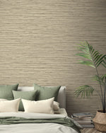 160353WR faux grasscloth peel and stick wallpaper bedroom from Surface Style
