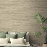 160353WR faux grasscloth peel and stick wallpaper bedroom from Surface Style