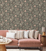 160360WR chinoiserie peel and stick wallpaper living room from Surface Style