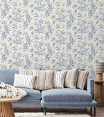 160361WR chinoiserie peel and stick wallpaper living room from Surface Style