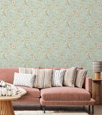 160362WR chinoiserie peel and stick wallpaper living room from Surface Style