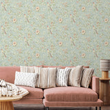160362WR chinoiserie peel and stick wallpaper living room from Surface Style