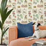 160370WR dog peel and stick wallpaper living room from Surface Style