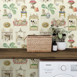 160370WR dog peel and stick wallpaper laundry room from Surface Style