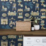 160371WR dog peel and stick wallpaper laundry room from Surface Style