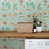 160372WR dog peel and stick wallpaper laundry room from Surface Style