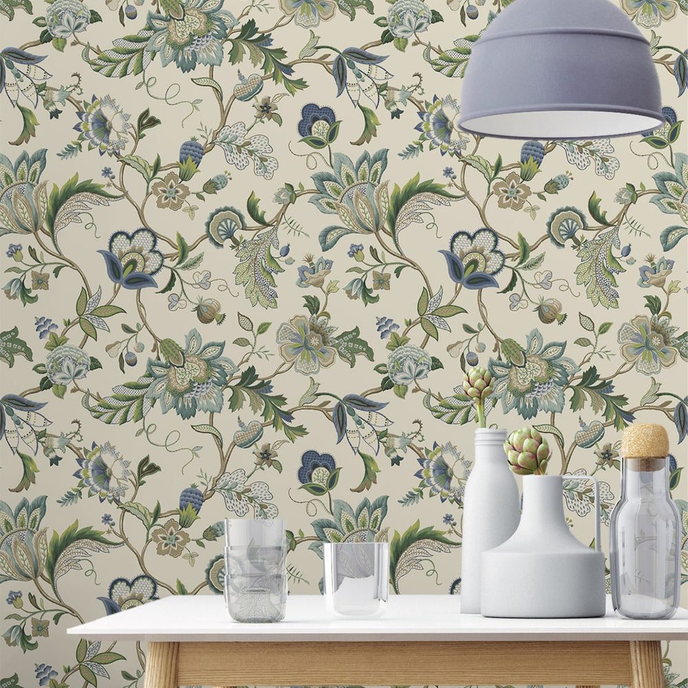 
                  
                    160380WR floral jacobean peel and stick wallpaper decor from Surface Style
                  
                
