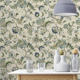 160380WR floral jacobean peel and stick wallpaper decor from Surface Style