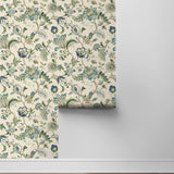 160380WR floral jacobean peel and stick wallpaper roll from Surface Style