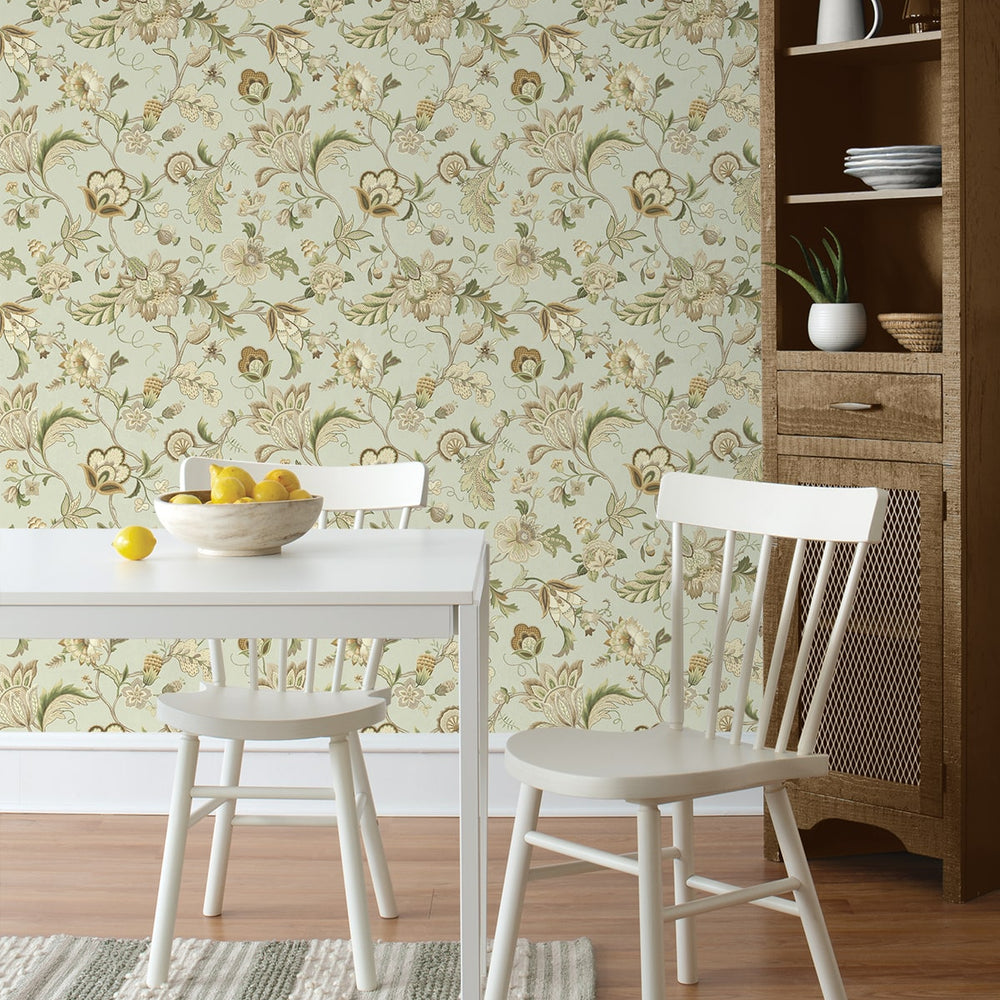 
                  
                    160381WR floral jacobean peel and stick wallpaper dining room from Surface Style
                  
                