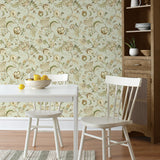 160381WR floral jacobean peel and stick wallpaper dining room from Surface Style