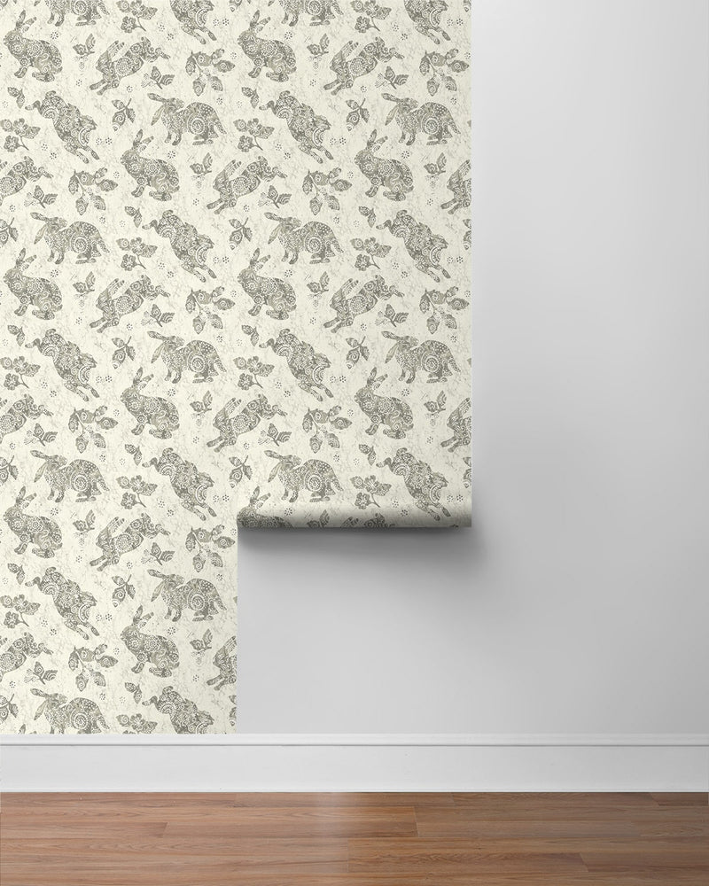 160390WR bunny peel and stick wallpaper roll from Surface Style