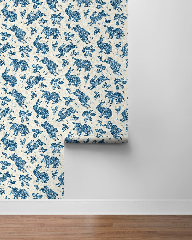160391WR bunny peel and stick wallpaper roll from Surface Style