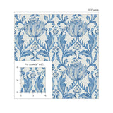 160400WR vintage floral peel and stick wallpaper scale from Surface Style