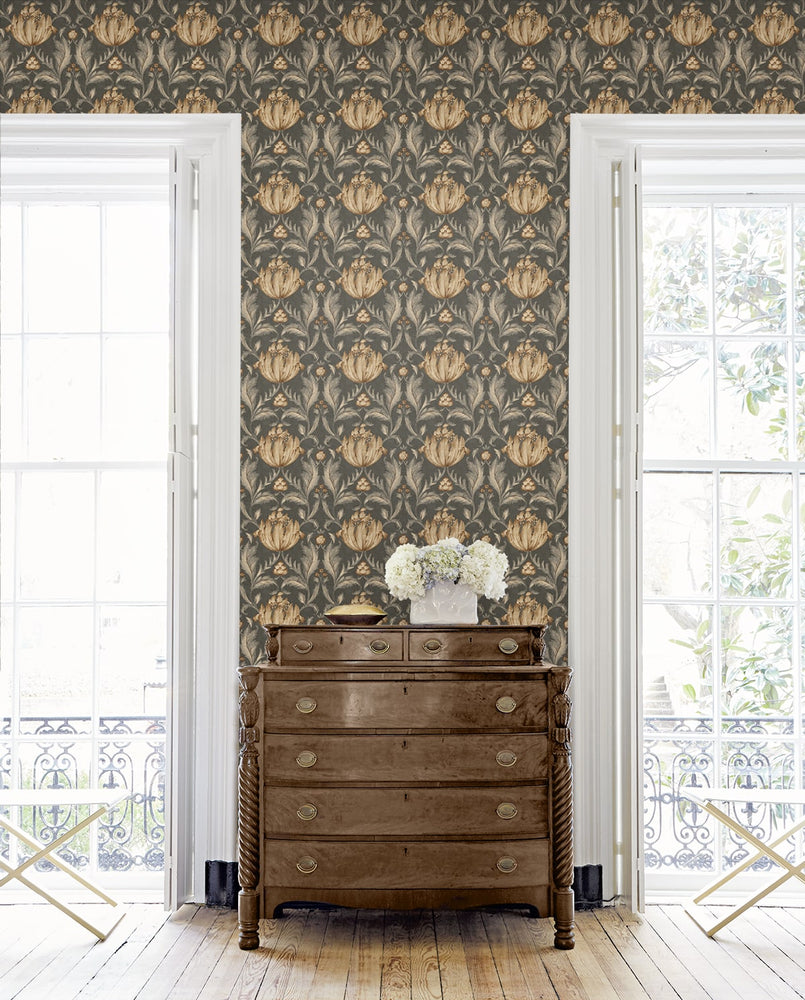 160401WR vintage floral peel and stick wallpaper decor from Surface Style