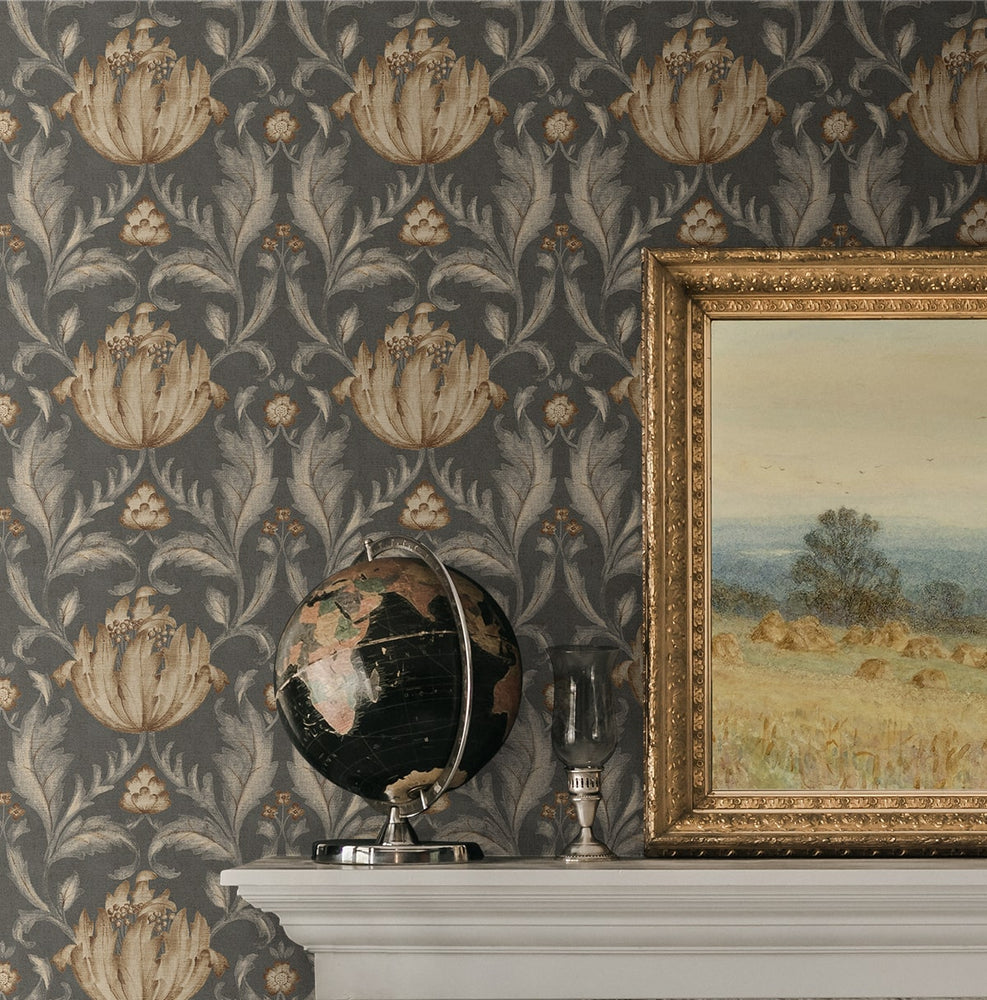 160401WR vintage floral peel and stick wallpaper accent from Surface Style
