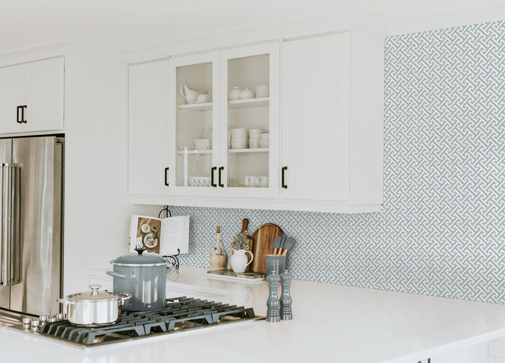 160410WR geometric peel and stick wallpaper kitchen from Surface Style